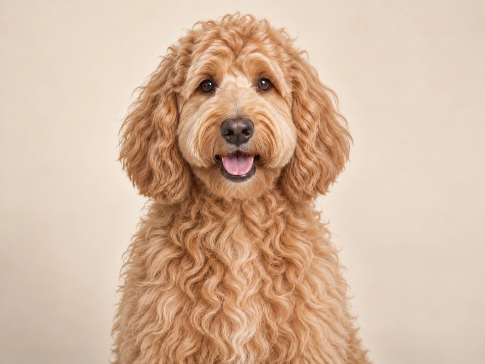 Fuller-coat Goldendoodle reference for comparing the selected style